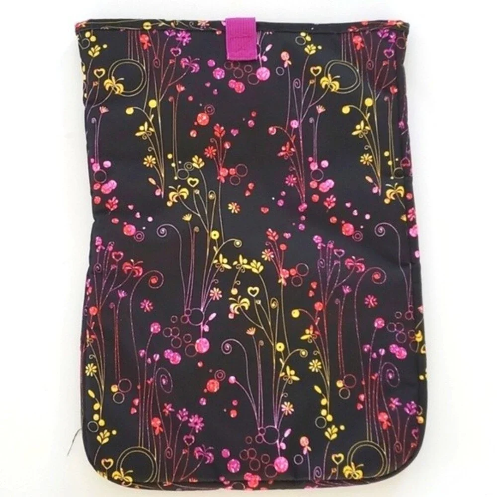 JANSPORT PADDED COMPUTER COVER/SLEEVE FLORAL BLACK PINK